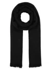 SAINT LAURENT BLACK WOOL SCARF