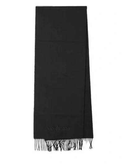 Saint Laurent Black Wool Scarf For Men | Fw23 Collection