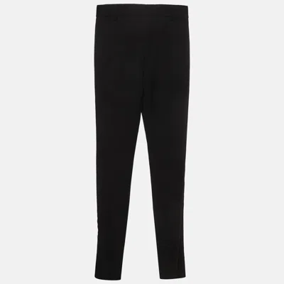 Pre-owned Saint Laurent Black Wool Side Stripe Regular Fit Trousers S