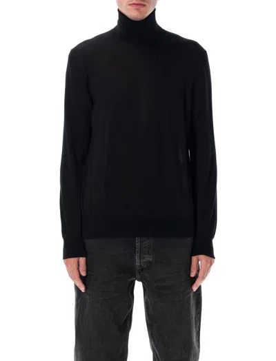 Saint Laurent Fine Wool Turtleneck Sweater In Black