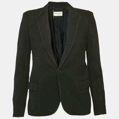 Pre-owned Saint Laurent Black Wool Tailored Blazer S