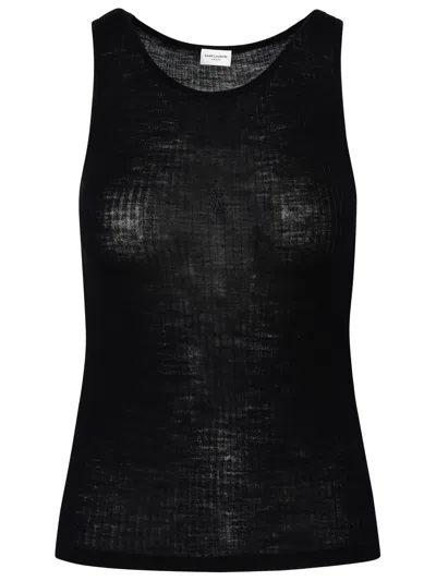 SAINT LAURENT SAINT LAURENT BLACK WOOL TANK TOP