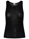 SAINT LAURENT BLACK WOOL TANK TOP