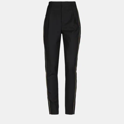Pre-owned Saint Laurent Black Wool Tapered Pants Xl (fr 42)