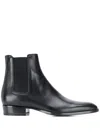 Saint Laurent Leather Wyatt Chelsea Boots In Black