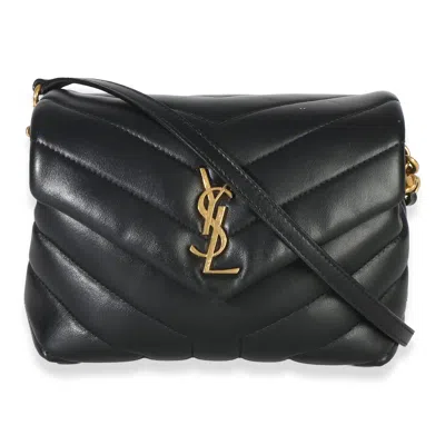 Pre-owned Saint Laurent Black Y Quilted Calfskin Monogram Toy Loulou Crossbody