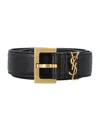 Saint Laurent Cassandra 3cm Grained Leather Belt In Black