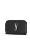 Saint Laurent Black Zipper Around Wallet