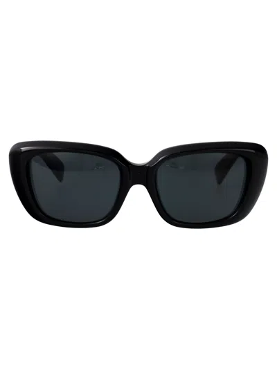Saint Laurent Black-black-black Acetate Sunglasses In Multi