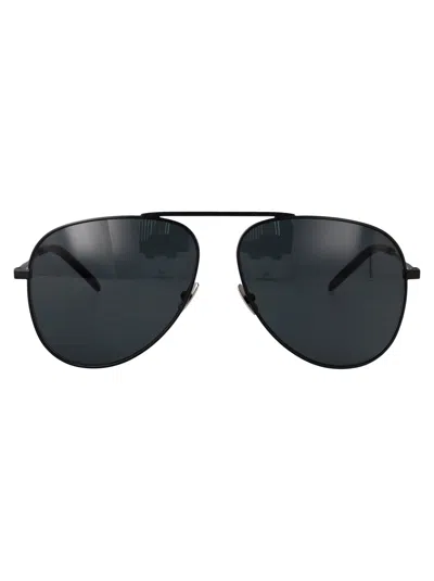 Saint Laurent Black-black-black Metal Sunglasses