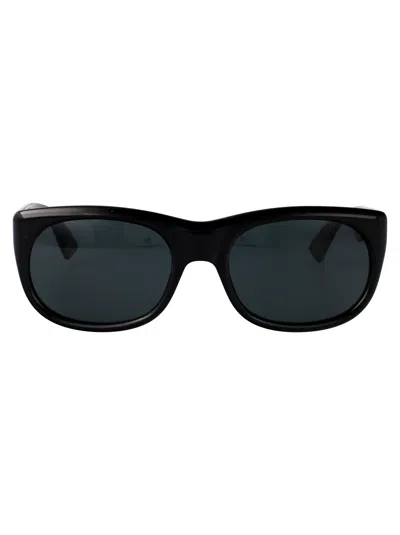 Saint Laurent Black-black-black Recycled Acetate Sunglasses In Transparent