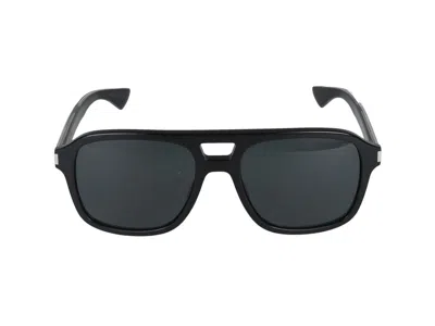 Saint Laurent Black-crystal-black Acetate Sunglasses