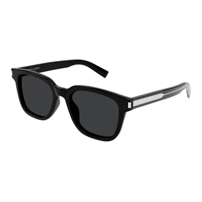 Saint Laurent Black-crystal-black Resin Sunglasses In Neutral
