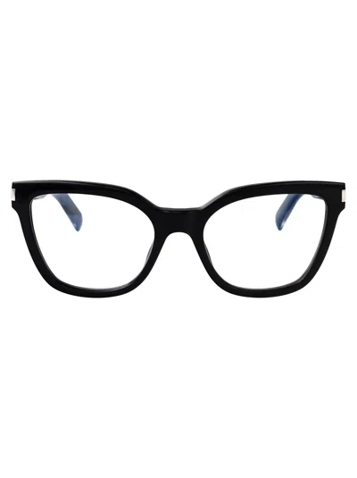 Saint Laurent Black-crystal-transparent Resin Glasses In White