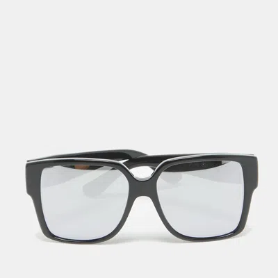 Pre-owned Saint Laurent Black/silver Slm9 001 Mirror Square Sunglasses