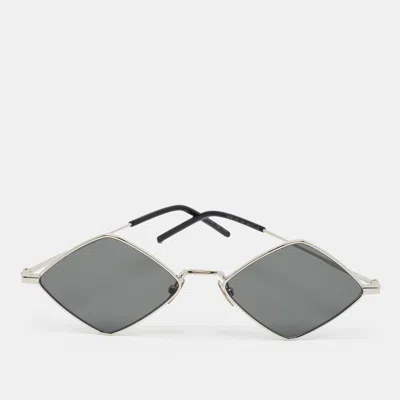 Pre-owned Saint Laurent Black/silver Tone Sl 302 Lisa Diamond Sunglasses