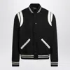 Saint Laurent Wool Bomber Jacket In Black