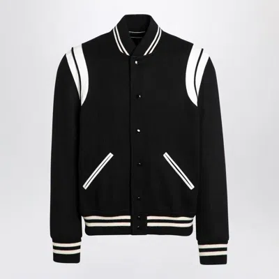 Saint Laurent Black/white Bomber Jacket