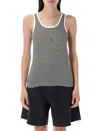 Saint Laurent | Black And Natural Striped Cassandre Tank Top| Women | L In Black