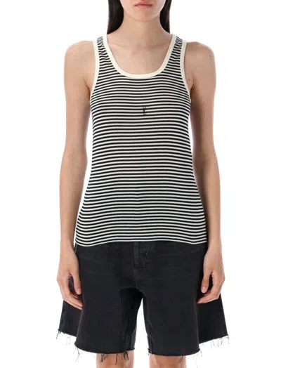 Saint Laurent Blackwhite Cassandre Striped Tank Top