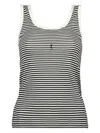 Saint Laurent | Black And Natural Striped Cassandre Tank Top| Women | L In Blackwhite