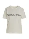 Saint Laurent Reverse Logo T-shirt In White