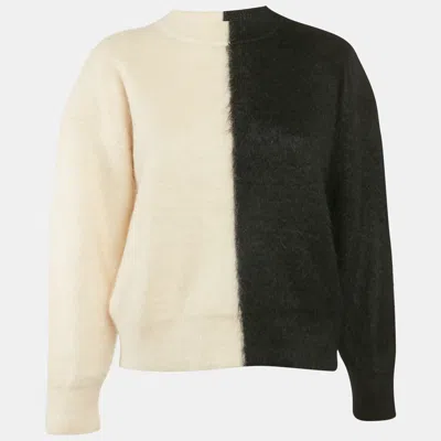 Pre-owned Saint Laurent Black/white Mohair Sweater Xs