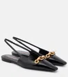 Saint Laurent Blade Patent Slingback Pumps In Nero