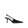 Saint Laurent Blake Slingback Pumps In Black Shiny Calfskin In Black