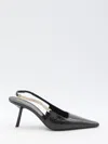 Saint Laurent Blake Slingback Pumps In Black Shiny Calfskin In Black
