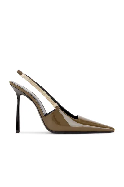 Saint Laurent Blake Slingback Pump In Amber Green