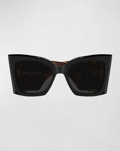 Saint Laurent Blaze Acetate Cat-eye Sunglasses In Black