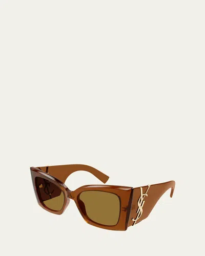 Saint Laurent Blaze Acetate Cat-eye Sunglasses In Brown