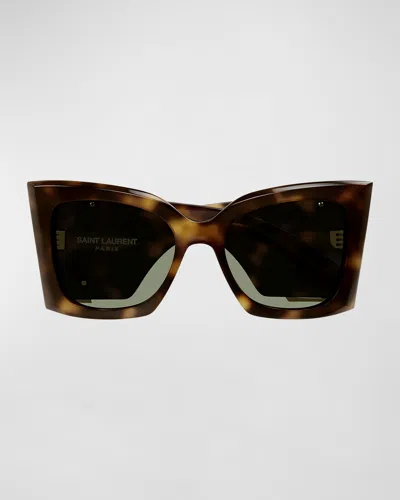 Saint Laurent Blaze Acetate Cat-eye Sunglasses In Brown