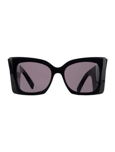 Pre-owned Saint Laurent Blaze Oversize Sunglasses In Black