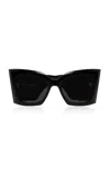 Saint Laurent Blaze Oversized Cat-eye Acetate Sunglasses In Black