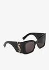 Saint Laurent Blaze Oversized Cat-eye Sunglasses In Gray