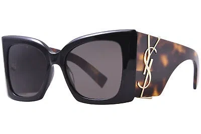 Pre-owned Saint Laurent Blaze Sl M119 003 Sunglasses Women's Black/havana/dark Grey 54mm In Gray