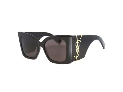 Pre-owned Saint Laurent Blaze Sl M119 119 001 Black Gray Sunglasses