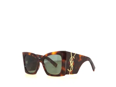 Pre-owned Saint Laurent Blaze Sl M119 119 002 Havana Green Sunglasses