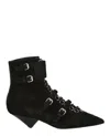 Saint Laurent Blaze Suede Ankle Boots In Black