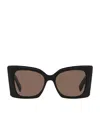 Saint Laurent Womens M119 Blaze Rectangle-frame Acetate Sunglasses In Black