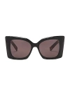 Saint Laurent Sl M119 Blaze Rectangular Sunglasses In Black & Havana