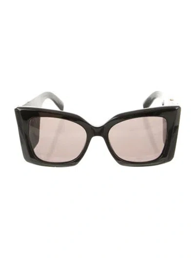 Pre-owned Saint Laurent Blaze Sunglasses Oversize Sunglasses In Black