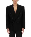 Saint Laurent Oversize Wool Jacket In Black