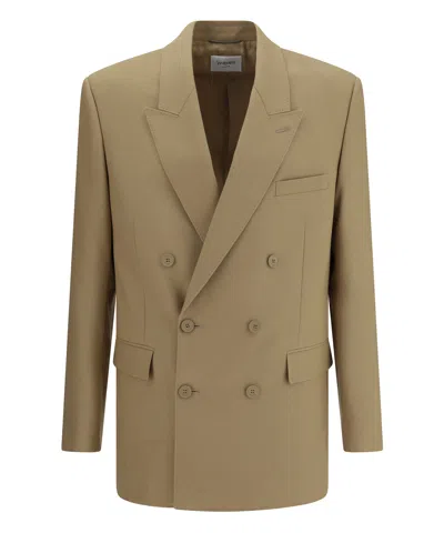 Saint Laurent Men Wool Blazer Jacket In Brown