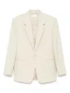 Saint Laurent Wool Blazer In Beige
