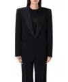 Saint Laurent Elevate Your Style With A Chic Black Smoking Jacket For Women In Black