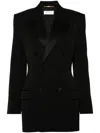 Saint Laurent Double-breasted Long-sleeved Blazer In Black  