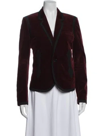 Pre-owned Saint Laurent Blazer In Burgundy